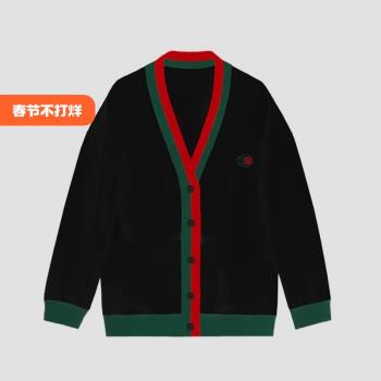 G&G AVENUE輕奢潮牌針織衫男士春季時尚寬松毛衣百搭帥氣開衫外套