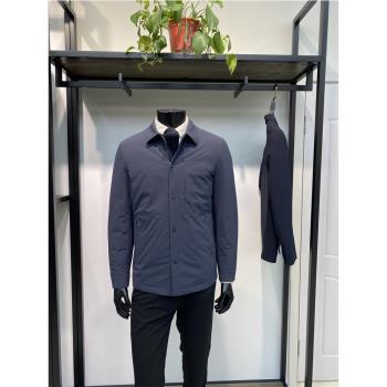 直充絨冬季新品男士翻領四面彈羽絨服輕薄商務休閑鵝絨服外套領佐
