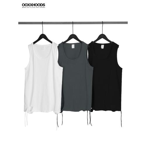 INS歐美高街無袖白色破洞打底t恤寬松疊穿神器背心長內搭情侶OS潮