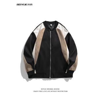 BOYUE帛躍拼色棒球服外套秋冬美式青春時尚痞帥休閑男飛行員夾克