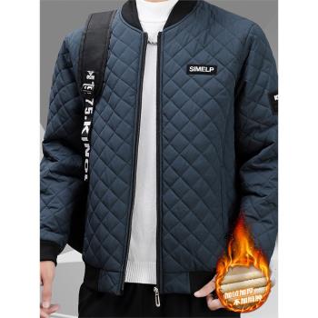 【斌啟】24年秋冬青年短款羽絨棉服休閑加絨加厚保暖棉衣立領外套