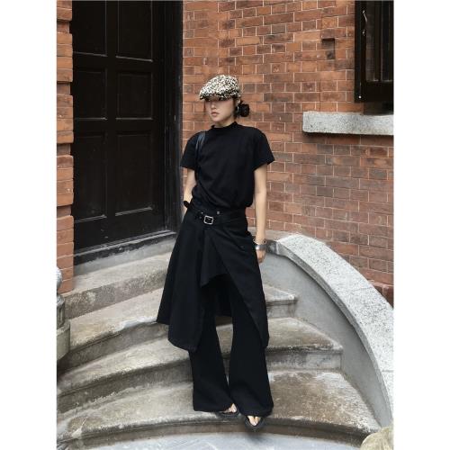 OKINE/彎刀微喇廓形TR面料垂感抗皺立體壓褶西褲cleanfit休閑褲