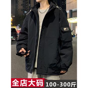 冬季加厚潮流寬松胖子外套棉服