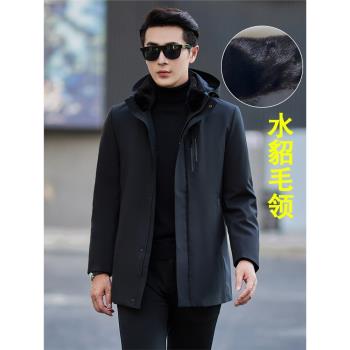 男士貂皮內膽派克服海寧整貂皮毛一體水貂尼克服大衣貂毛皮草外套