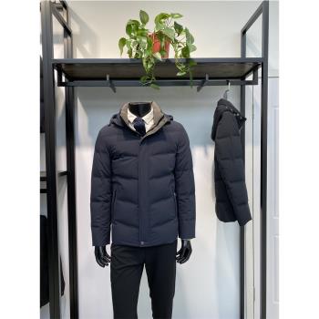 24年冬季新品男士羽絨服外套商務休閑可脫卸帽防風保暖上衣領佐