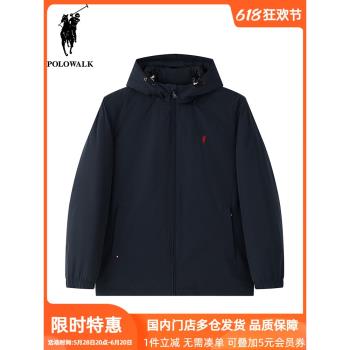 POLOWALK短款連帽羽絨服男秋冬新款保羅時尚休閑加厚保暖鵝絨外套