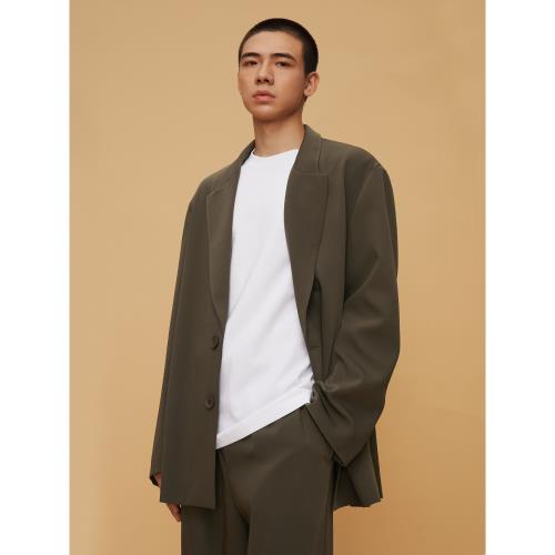 【王一博同款】CHINISM CH基礎款純色休閑西裝男春秋紫色西服外套