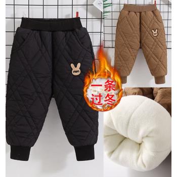 男童新款棉褲嬰兒褲子女童加棉加厚兒童保暖褲小寶寶洋氣外穿長褲