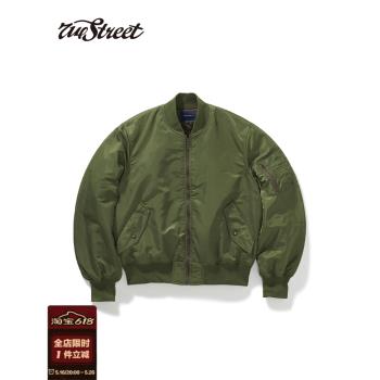 714street潮牌美式復古MA1飛行夾克棉服2024冬季新款寬松厚外套男