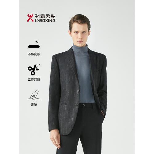 【100%綿羊毛】勁霸男裝男士西裝外套商務高級感休閑單西服上衣男