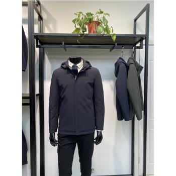 輕薄羽絨24年冬季新品男士短款羽絨服外套保暖商務鴨絨服上衣領佐