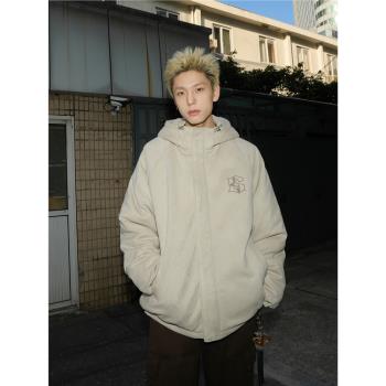 GOGOSOON棉衣男冬季新款連帽加厚外套保暖棉服百搭休閑刺繡潮棉襖