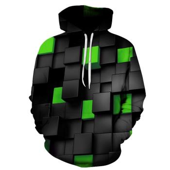 Geometric 3D Print hooded jumper幾何圖3D印花長袖連帽套頭衛衣