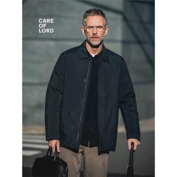 CAREOFLORD 領航員系列 男士冬季輕量翻領鵝絨服行政羽絨服9636