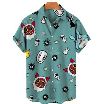 3D digital printed short sleeved shirt 3D數碼印花短袖襯衫男