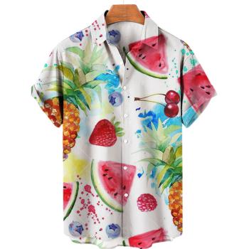 3D digital printed short sleeved shirt 3D數碼印花短袖襯衫男