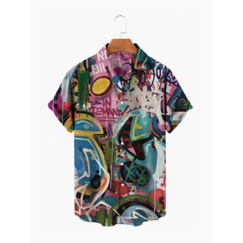 3D digital printed short sleeved shirt 3D數碼印花短袖襯衣男