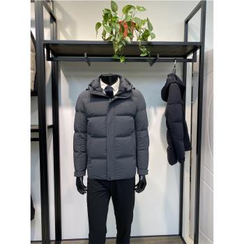 24年冬季新品男士羽絨服外套防風保暖短款鴨絨服上衣LENZON領佐