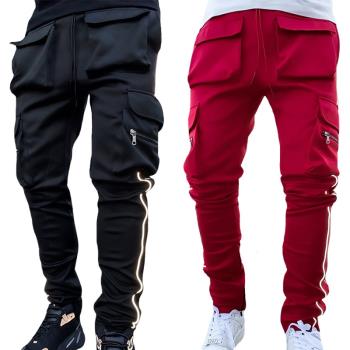 Side patch corset foot slim cargo pants側貼條 束腳修身工裝褲