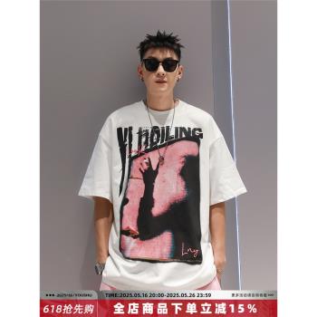 有術美式大碼潮流情侶短袖T恤