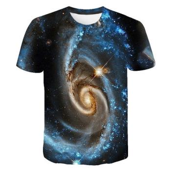 Starry Sky 3D Digital Print Mens T-Shirt星空3D數碼印花男T恤