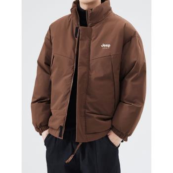 JEEP羽絨棉服男款2024新款冬季棉衣防寒立領棉襖男士夾克加厚外套