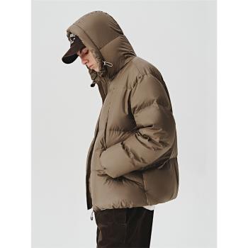 714street科技鎖溫保暖羽絨白鴨絨連帽棉服三防戶外羽絨服外套男