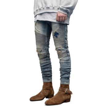 jeans顯瘦休閑破洞小腳牛仔褲
