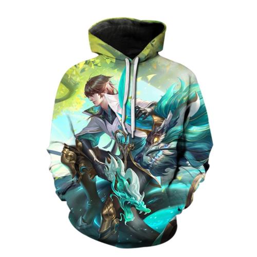 Casual 3D anime hooded loose hoodie   休閑3D動漫連帽寬松衛衣