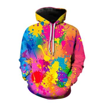 Splashink 3D print loose hoodie 潑墨3D印花寬松連帽長袖衛衣
