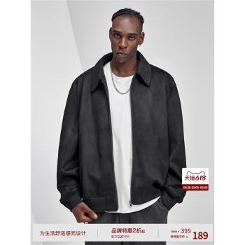 BODYDREAM麂皮絨底特律外套男款秋冬高階感上衣寬松休閑復古夾克