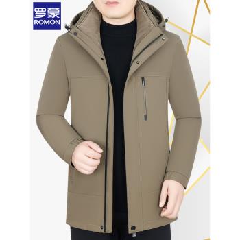 羅蒙2024新款男士冬裝羽絨服可拆內膽短款外套一衣三穿休閑保暖服