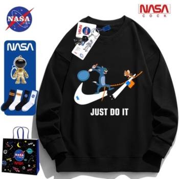 nasa聯名貓和老鼠美式衛衣男女加絨加厚春秋冬款高階品牌圓領長袖