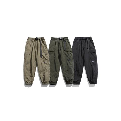 日系復古！夏季男士工裝薄款運動褲子寬松戶外免燙休閑褲束腳長褲