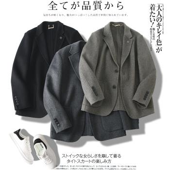 高階線！撤櫃剪標！輕奢羊毛雙面呢西服春季男商務休閑西裝外套潮