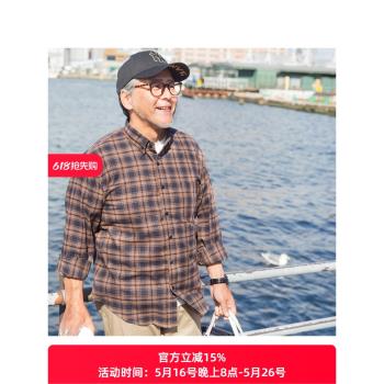 長袖加厚爺爺春裝寸衣老爸襯衫