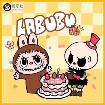 labubu夏季休閑卡通T恤