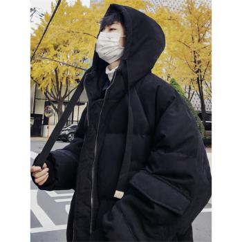 連帽中長款麵包服男寬松棉服加厚保暖棉襖子外套韓版潮流男生棉衣
