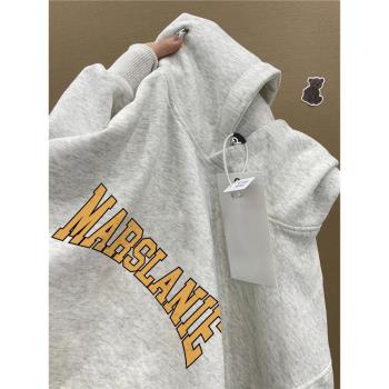 重磅純棉高街美式復古字母連帽衛衣男寬松oversize秋冬款潮流外套