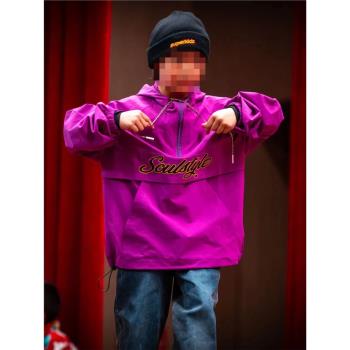 soulstyle街舞少兒成人速幹長袖外套嘻哈沖鋒衣旋轉連帽夾克bboy