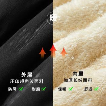 大碼休閑褲男加絨加厚保暖防寒加肥加大運動羊羔絨東北大棉褲胖子