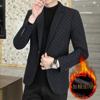 加棉加厚毛呢時尚修身休閑西服