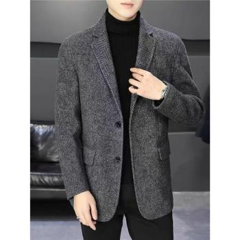 新款西服中年男士秋冬休閑西裝韓版修身青年商務男裝小西裝外套潮