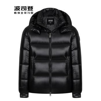 波司登羽絨服男短款2024冬季新款時尚泡芙亮面情侶脫卸帽加厚外套