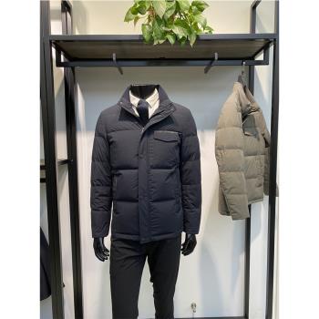 品牌專櫃款24年冬季新品男士立領羽絨服防風保暖鴨絨外套領佐品牌