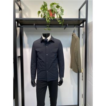 高品質啞光面料直充絨24年冬男士翻領羽絨服外套鴨絨派克服領佐