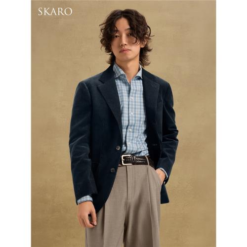 【燈芯絨&手工米蘭眼】SKARO西裝外套男復古休閑西服商務修身單西