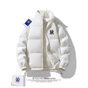 奧特萊斯潮牌羽絨棉服男女款新款冬季加絨厚寬松立領保暖棉衣外套
