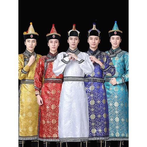 新款蒙古袍男蒙古服裝蒙古服飾男蒙古衣服族男演出服裝表演演唱服