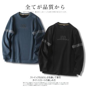 男潮秋冬季膠印加厚中年保暖衛衣